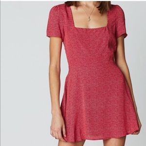 Flynn Skye red polka dot mini dress square neck